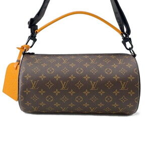 Louis Vuitton Monogram Macassar Brown Polochon Bag Black handbag
